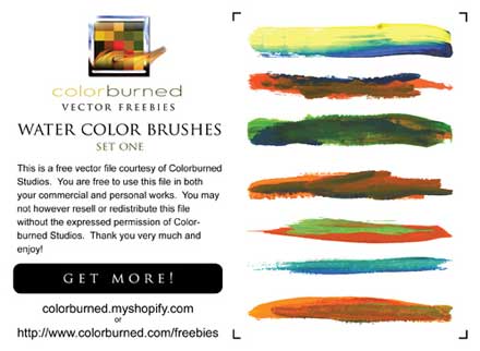 商用化 106 105の水彩イラストレーターブラシ Delicious Water Color Illustrator Brushes Designdevelop