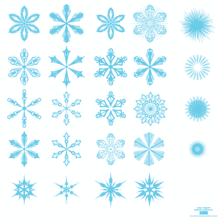 雪の結晶を色々集めたベクターデータ集 Snow Flakes Vector Set Designdevelop