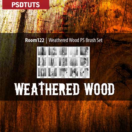 商用可 ハイクオリティな木目photoshopブラシ 15 Weathered Wood Photoshop Brushes Designdevelop