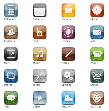 Iphoneアプリ風のアイコン集 40 Beautiful Mac Os X And Iphone Inspired Icon Sets Designdevelop