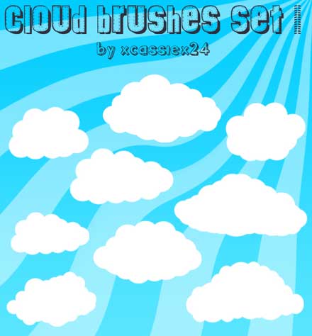 雲を描く Photoshopブラシまとめ 150 Cloud Brushes For Photoshop Designdevelop