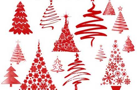 さまざまなクリスマスツリーが表現できるphotoshopブラシまとめ 50 Free Christmas Trees And Decoration Brushes For Photoshop Designdevelop