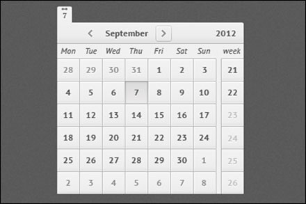 フリーで利用できるwebカレンダーデザイン集を 30 Inspiring Free Calendar And Date Picker Psd Designs Designdevelop