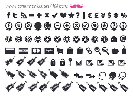 ベクターデータで利用できるシンプルなecサイト用アイコン New E Commerce Icon Set Designdevelop