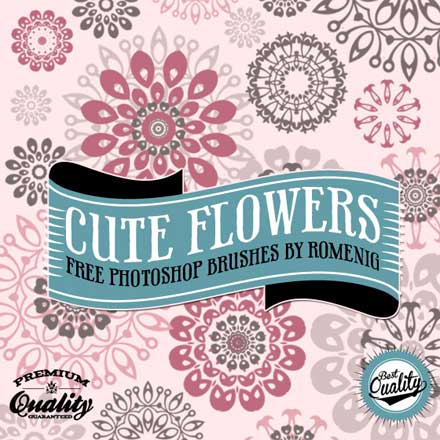 花をモチーフにした可愛らしいフォトショップブラシセット Free Lovely Flowers Photoshop Brushes Designdevelop