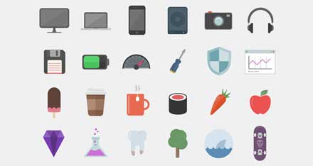 フラットデザインを取り入れたフリーアイコンセット Flatilicious 48 Free Flat Icons Designdevelop