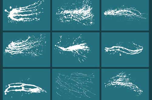 水の飛び散りやインクの跳ねを表現できる スプラッター調ベクターセット 20 Free Awesome Splatters Vectors Designdevelop