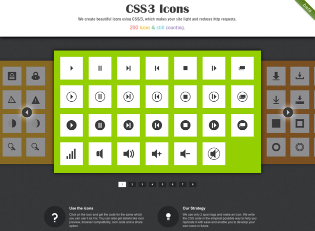 Css3だけで実現可能な219種類のアイコンデザイン集 Css3 Icons Designdevelop