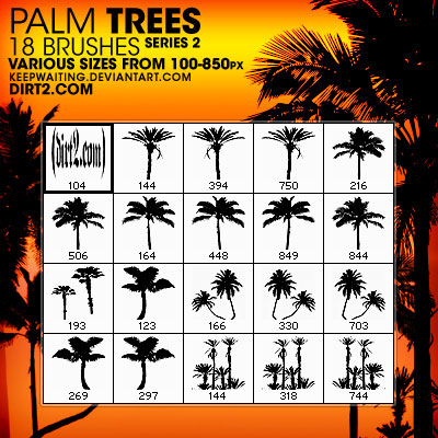 ヤシの木を簡単に描き出せるphotoshopブラシコレクション A Mini Collection Of Free Palm Tree Brushes For Photoshop Designdevelop