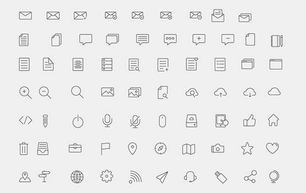 3種の形式を揃えたラインアイコンセット 300 Line Icons Designdevelop