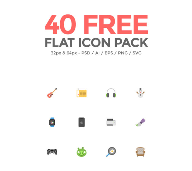 可愛らしさとデザイン性を兼ね備えた フラットデザインのフリーアイコンセット 40 New Free Flat Icons Designdevelop