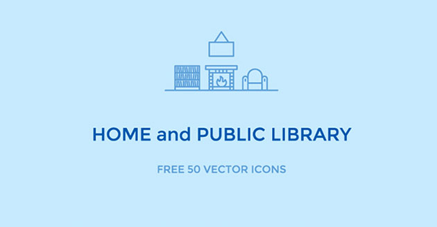 本のある暮らしをデザインできるフリーアイコンセット 50 Free Home And Public Library Icons Designdevelop