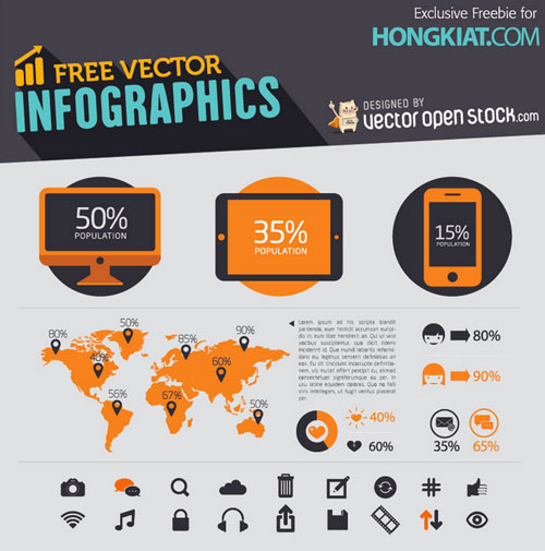 インフォグラフィックデザインを手軽にするベクターセット Freebie Release Infographic Elements Designdevelop