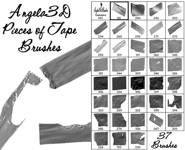 テープで貼り付けたビジュアルを簡単に表現できるフリーphotoshopブラシ集 40 Handy And Free Tape Brushes For Your Photoshop Designdevelop