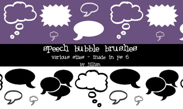 さまざま形の吹き出しを描き出せるphotoshopブラシまとめ A Collection Of Free Speech Bubble Brushes For Photoshop Designdevelop