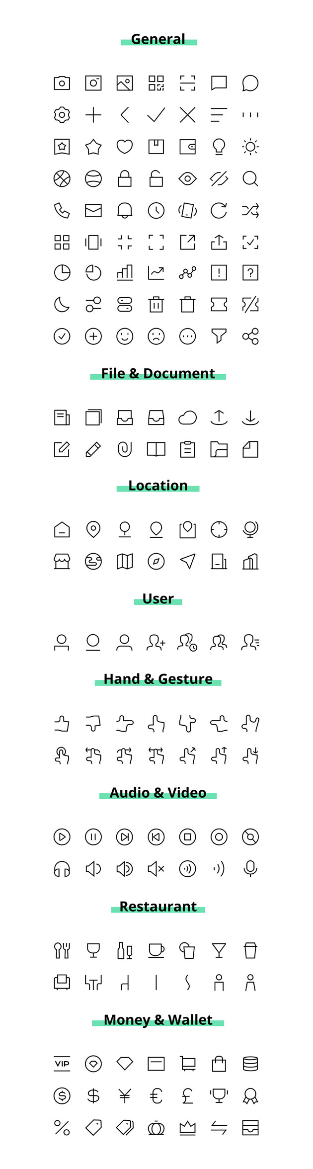 ベクターで描かれたカテゴリー別アイコンセット Cagoicon Free Vector Ui Icons Designdevelop