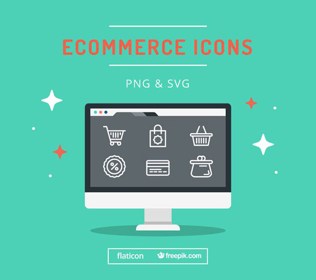 Ecサイトのためのフラット ストロークアイコンセット The Flat Stroke Ecommerce Icon Set Designdevelop