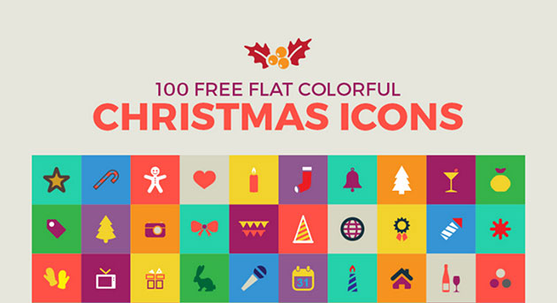 クリスマスを彩るアイコンセット 100 Free Flat Christmas Icons Designdevelop