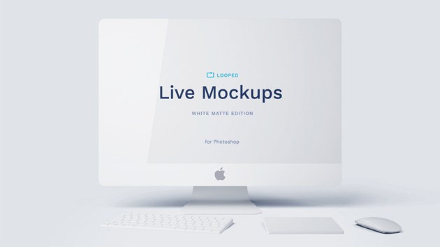 Apple製品をイメージさせるクリーンなモックアップpsdフリー素材 8 Free Apple Devices Mockups Designdevelop