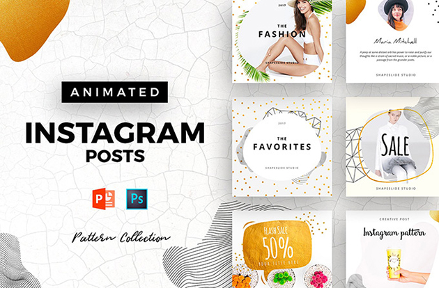 Snsへの投稿もお洒落なデザインを Instagramなどで使えるフォトフレーム素材 Animated Social Media Pack Designdevelop