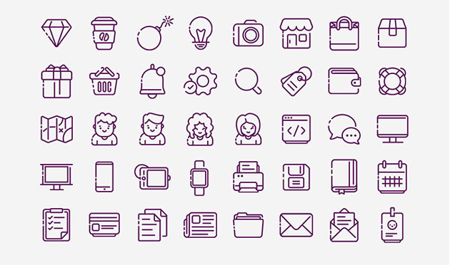 アナログ感のあるpopでカワイイアイコンセット Web Mobile Icons Bundle Designdevelop