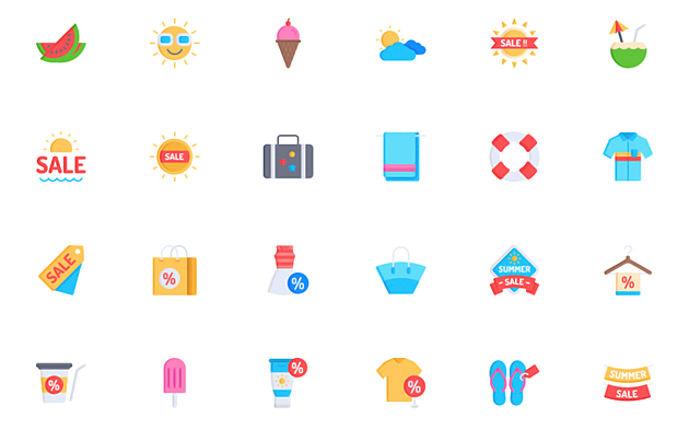 夏の今だからこそ使いたい夏をモチーフにしたアイコンまとめ Free Icon Sets For Summer 2018 That Will Heat Up Your Designs Designdevelop