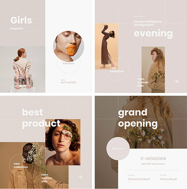 Instagramをおしゃれに演出できるフリーテンプレート Vana Free Fashion Social Media Templates For Instagram Designdevelop