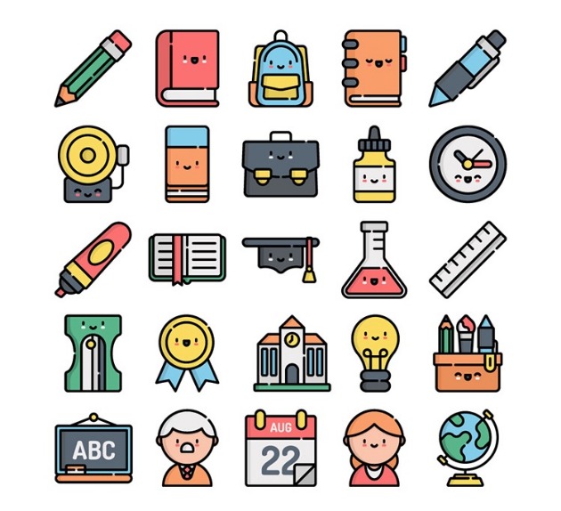 学校 をテーマにした50種類の無料でつかえるアイコンセット 50 Free Back To School Icons Designdevelop